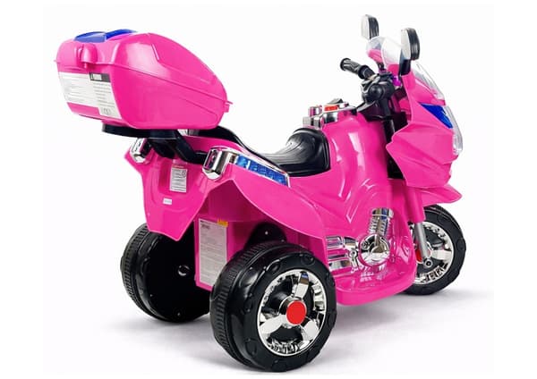 Elmotorcykel til børn 3+ rosa 6V 3-hjul LED 4 km/h