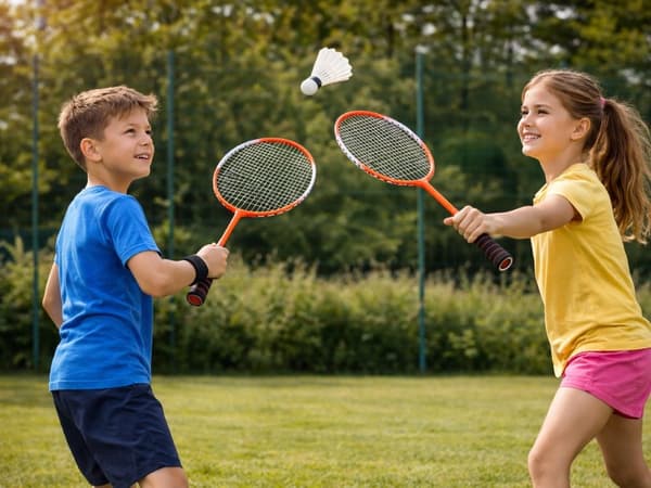Badmintonracketsæt 2-pak med etui rød 65 cm