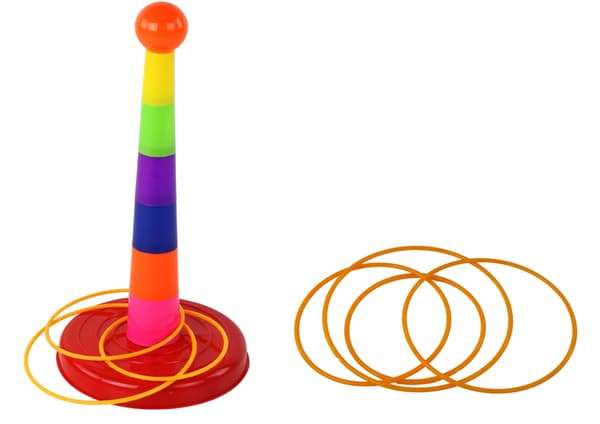 Ringkastspil Toss to the Target sæt med 6 kopper og 4 ringe