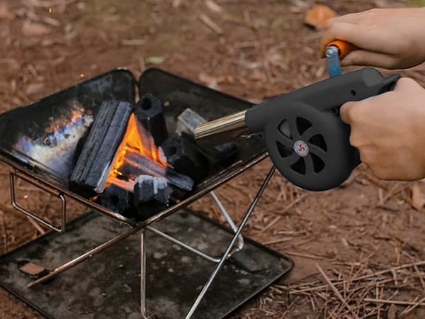 Handvevad blåsbälg för grill/eldstad värmetålig plast 29,5 cm