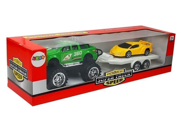 Legetøjsbilsæt 3-pack friktionsdrift bugseringsbil off-road sportbil