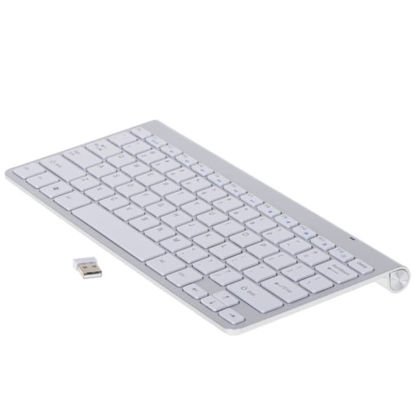 Trådlöst tangentbord 2.4GHz USB silver för Smart TV/PC/Mac/Android