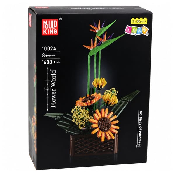 Byggesæt blomsterarrangement i potte 1608 dele ABS-plast