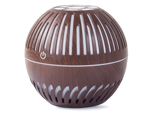 Luftfugter aromadiffuser 300 ml USB med LED/RGB-lys mørkebrun