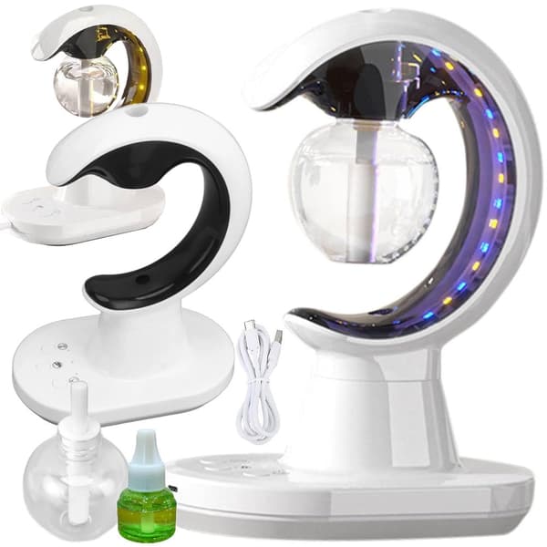 Ilmankostutin 90 ml aromaterapialla, LED-yövalo, USB, valkoinen