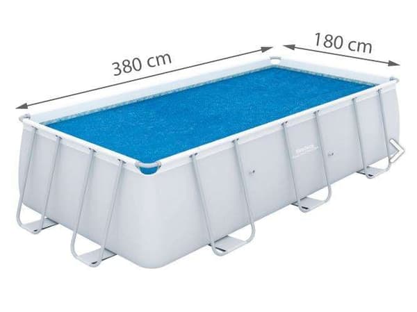 Solpooloverdækning 380x180 cm til pool 404x201/412x201 cm blå