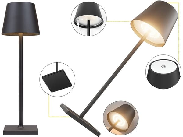LED-pöytälamppu 3W kosketus, 3 valotilaa, musta, USB-C-kaapeli