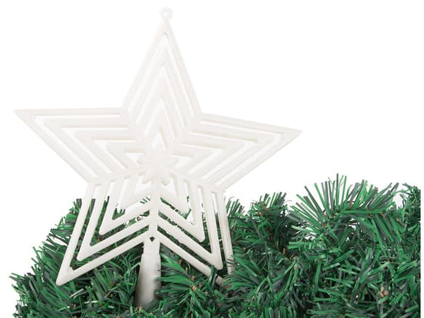 Julgransstjärna i plast vit 23 x 21 cm