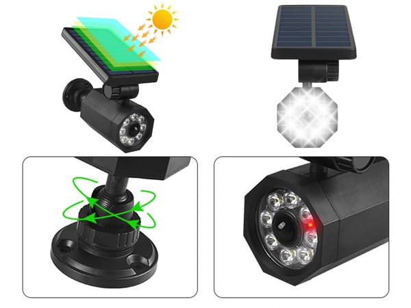 Solcellelampe LED med bevægelses- og skumringssensor 66 cm