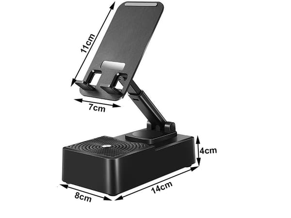 Mobilholder med Bluetooth-højttaler 5 W 360° justerbar sort