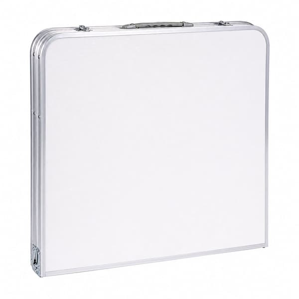 Sammenklappeligt campingbord 120x60 cm højdejusterbart 55-70 cm hvid