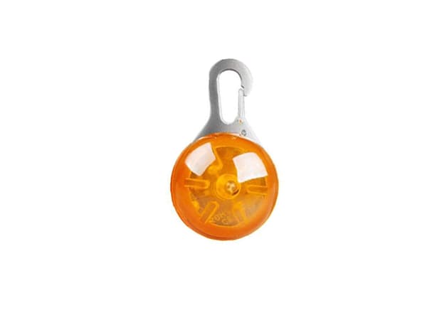 LED-vedhæng til hund/kat halsbånd 200 m synlighed orange 5x3 cm