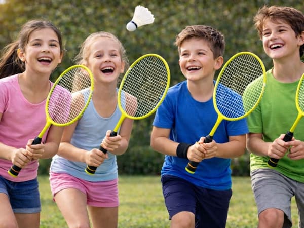 Badmintonmailasetti 2 kpl 65 cm, vihreä, kotelolla