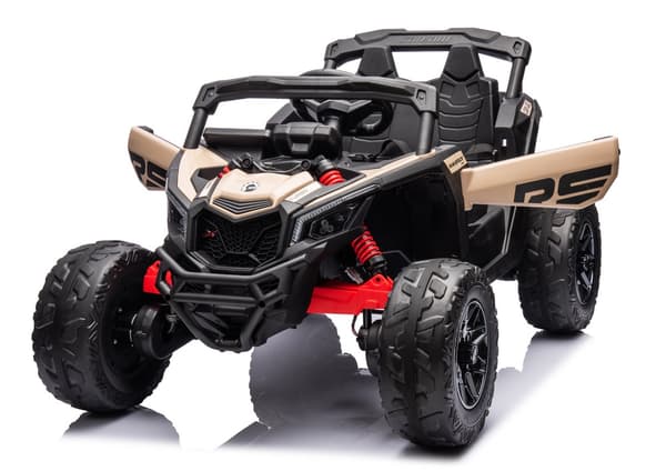 Batteridriven barnbil DK-CA003 RS khaki för inomhus- och utomhuslek