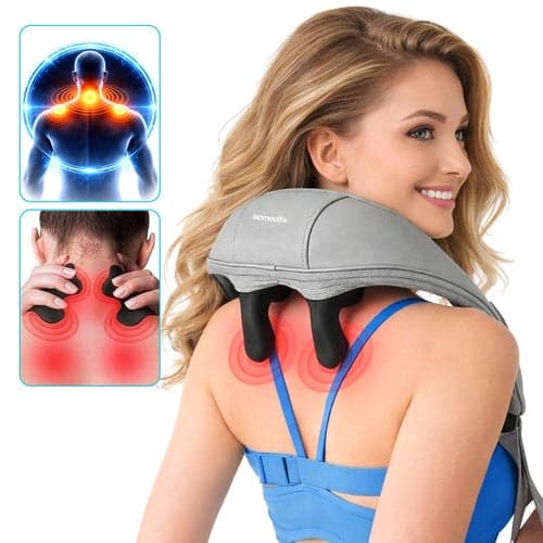 Nakkemassager Shiatsu med varme, trådløs, USB-C, 3 tilstande