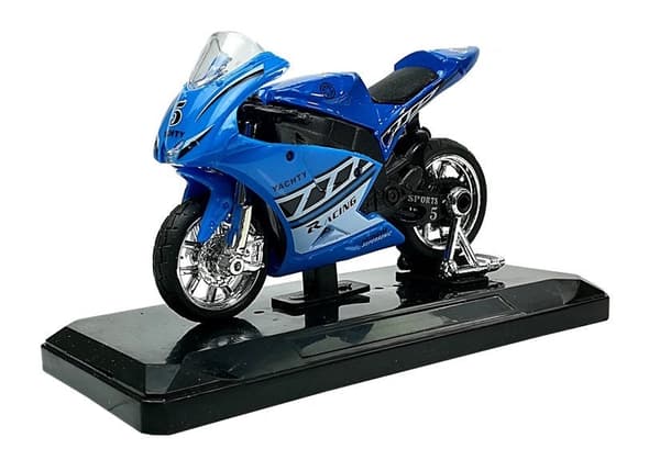 Sportmotorcykel leksak 1:18 med ljud och pull-back, slumpfärg