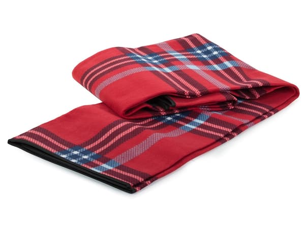 Picnic-tæppe 150x200 cm fleece med vandtæt underside rødternet