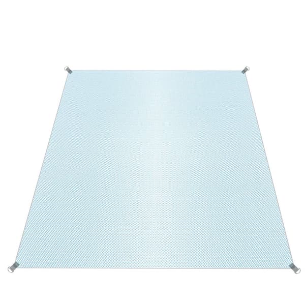Hiekaton rantamatto 200x200 cm sininen polyesteri maakiiloilla