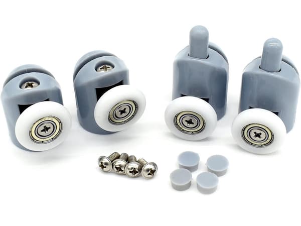 Duschdörrsrullar 22 mm för 4–6 mm glas 8-pack kullager grå/vit