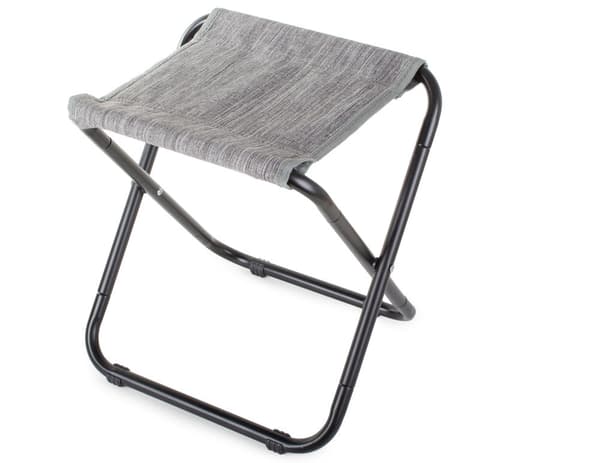 Hopfällbar fiskestol grå metall 34 cm med överdrag