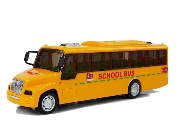 Legetøjsbus skolebus 20 cm med lys & lyd, dragback-funktion, 3+ år