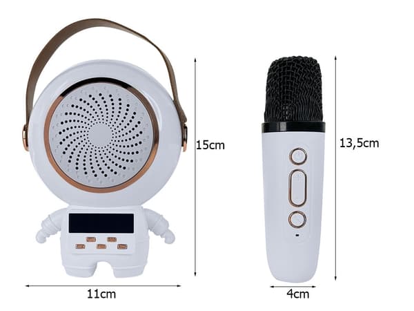 Karaokeanlæg Bluetooth-højttaler med LED og 2 trådløse mikrofoner