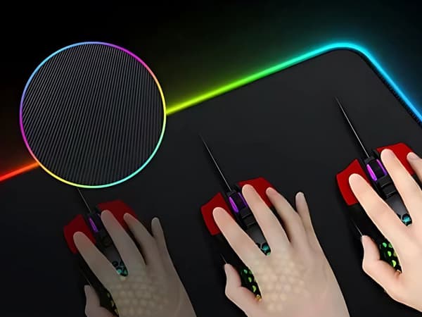 RGB gaming musemåtte XL 80 x 30 cm USB LED sort skridsikker