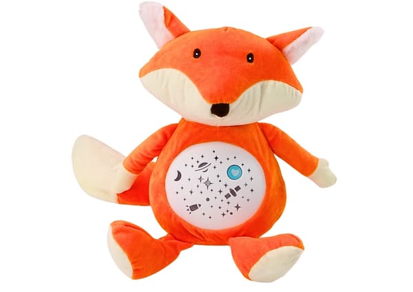 Blød bamse med lyd og lys 26 cm dag/nat-tilstand fra 1 mdr.