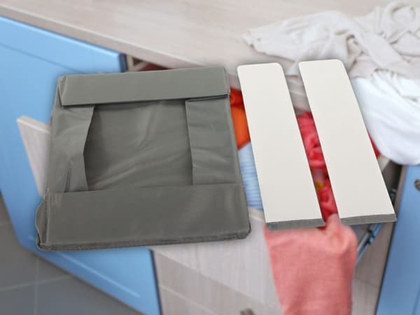 Förvaringsorganisatör för låda/garderob polyester grå 26x20x6 cm