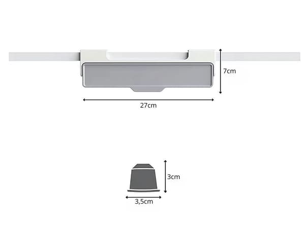 Kapselhållare för kaffekapslar 30 st vit/grå 6 fack 27x7 cm