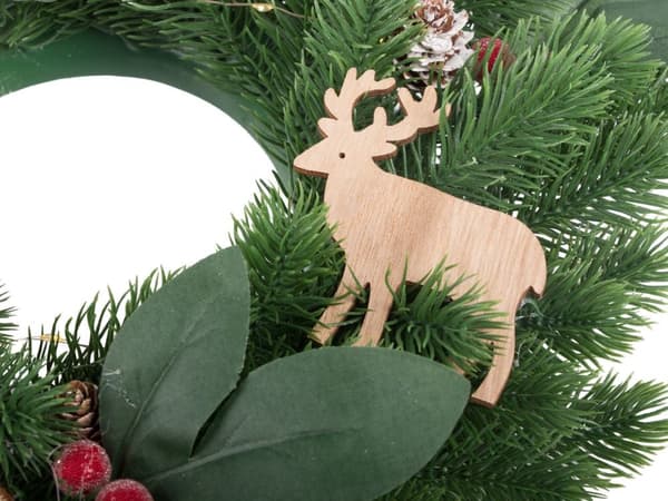 LED-julkrans med kottar 20 cm för inom- och utomhus, batteri