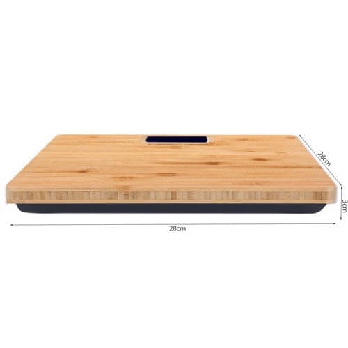 Badrumsvåg LCD 180 kg bambu, kg/lb, 28x28 cm, 2x AAA