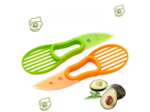 Avocadoskærer i plast 17,5 cm grøn/orange, tilfældig farve