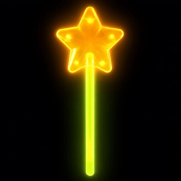 Glow stick lysstav med stjerne 22 cm neon uden batteri
