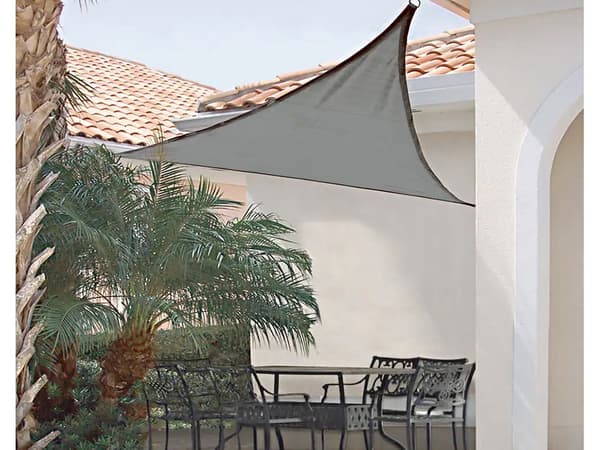Triangulärt solsegel 3x3x3 m polyester grå UV-skydd vattenavvisande