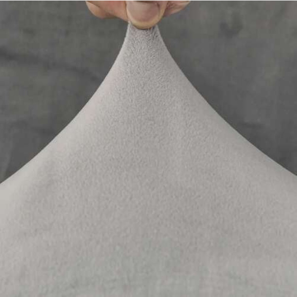 Stolöverdrag velourpolyester grå universell passform ryggstöd 65 cm