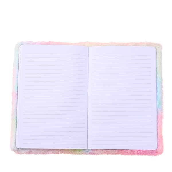 Notesbog A5 blødt fluffy omslag pingvin pastel, 80 blad