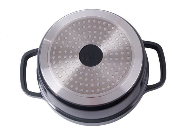 Kattila kannella 2,2 L valualumiini non-stick harmaa induktio