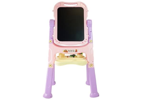 Magnetisk børnetavle 2-sidet whiteboard/kridttavle 110 cm 48 dele