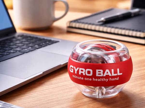 Gyroball træningsbold til håndled/underarm med håndledsrem, tilfældig farve