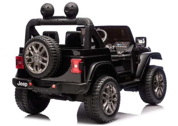 Batteridriven åkbil Jeep Rubicon 4x4 för barn, svart