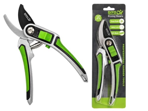 Sekatör justerbar bladöppning 12/20 mm grön 22 cm