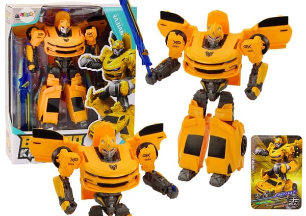 Transformerande robotbil 2-i-1 gul, 23,5 cm, från 3 år