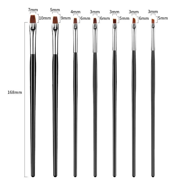 Komplett Nagelkonstset med Svarta Penslar & Dotting Tools