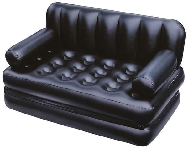 Uppblåsbar fällbar bäddsoffa 2-sits PVC 188x152x64 cm
