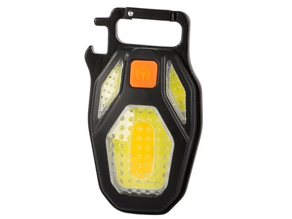 Avainperän taskulamppu COB LED USB-lataus magneetilla ja pullonavaajalla