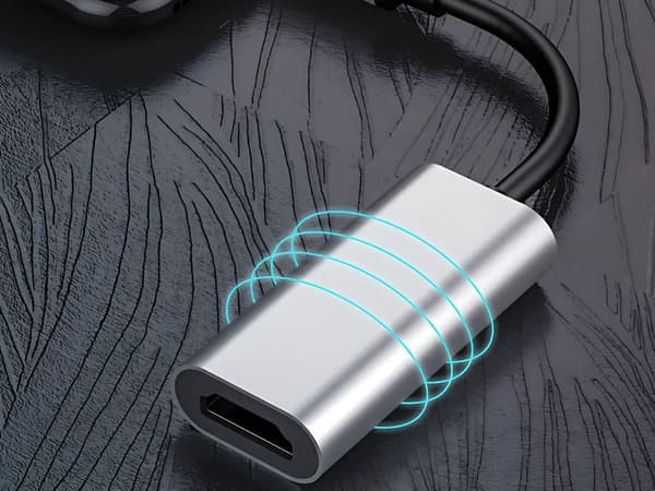 USB-C–HDMI-adapteri 4K 60Hz 18 cm kaapeli, hopea/musta