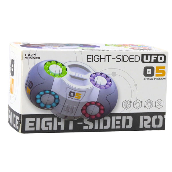 Roterende logikpuslespil Magic UFO-kapsel med farvebolde, ABS-plast