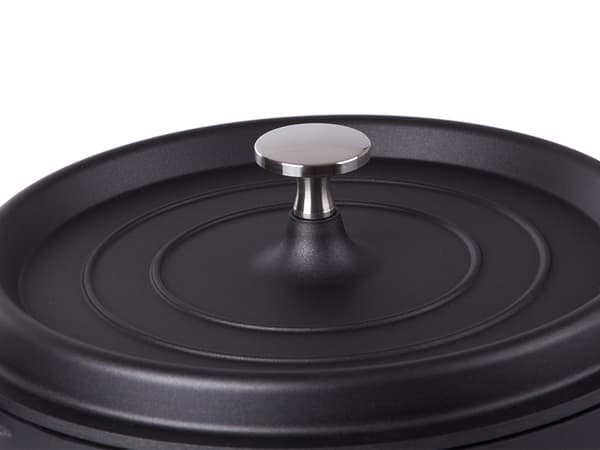 Kasserolle med låg støbt aluminium 4 L non-stick sort 26 cm
