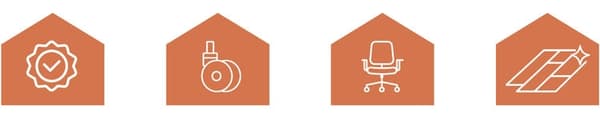 Stolshjul 5-pack svängbara tysta PU 11x22 mm spindel svart